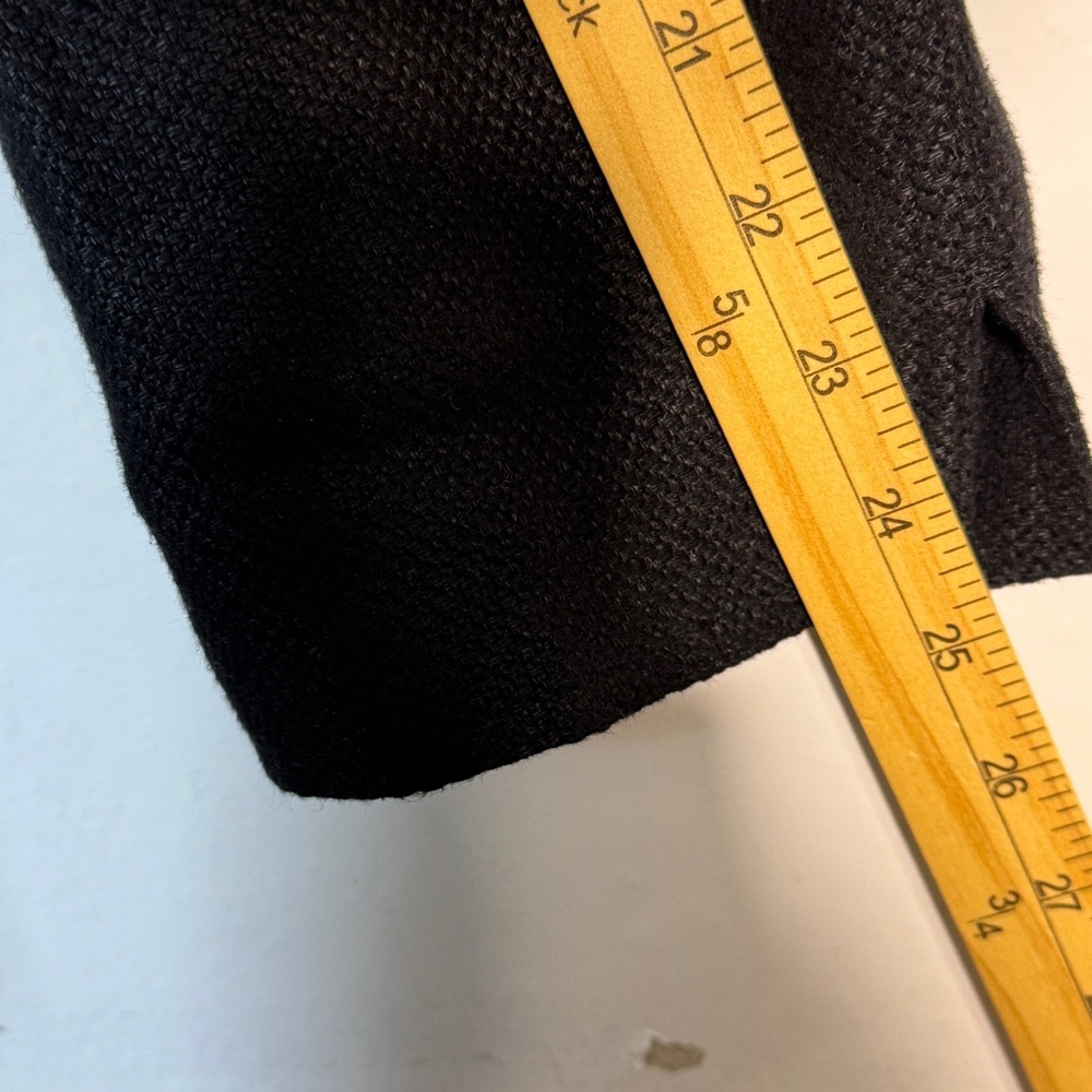 Vintage Talbots Black Linen Blend Blazer Sz 12 Single Breasted Y2K Career Jacket - Picture 13 of 16